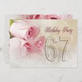 67年間の誕生日パーティーの招待 招待状 (正面/裏面)