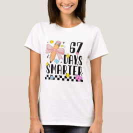 67日目の学校おもしろTシャツ 67日目も賢く Tシャツ