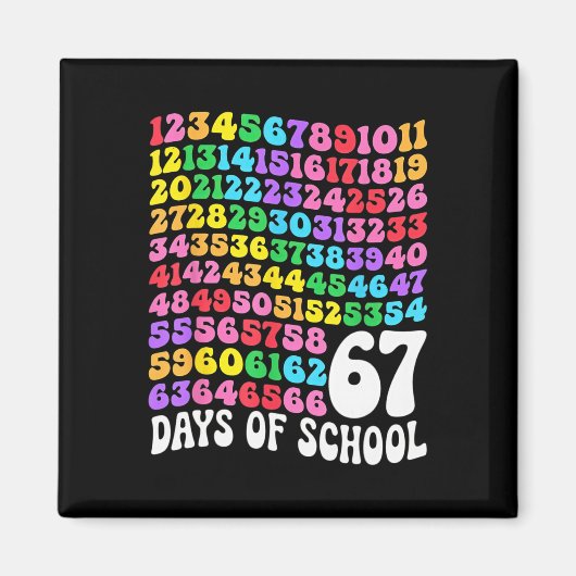 67日目の学校の先生 67日間の数学の数字 マグネット (正面)