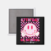 67日目の学校の雰囲気 67 メモ おかっぱ笑顔 T マグネット (正面/裏面)