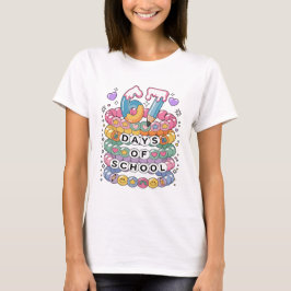 67日目の学校 かわいい先生 カラフルな教室 Tシャツ