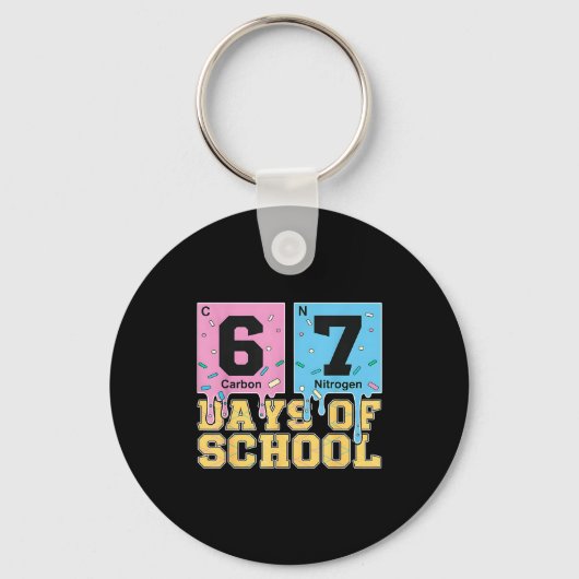 67日目の学校 楽しい 6 7 先生 理科の授業 キーホルダー (正面)