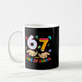 67日目の学校 67 おもしろい six seven ミーム 6-7 コーヒーマグカップ (左)