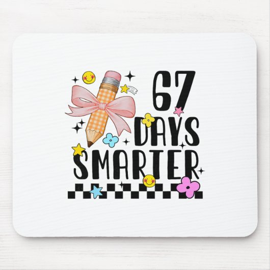 67日目 学校 楽しい 67日 勉強できる 生徒 テ マウスパッド (正面)