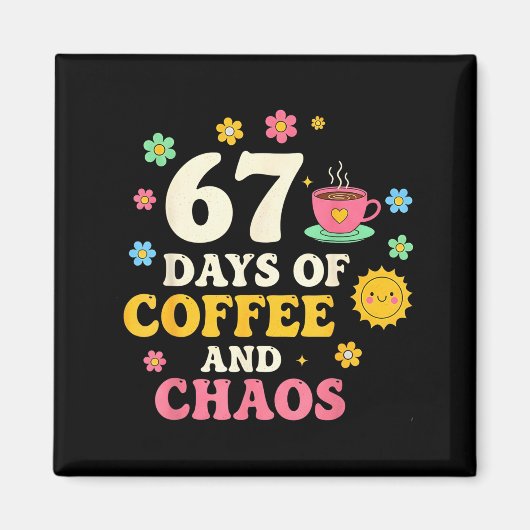 67日間のコーヒーとカオスの愛好家のための面白い67ミーム シー マグネット (正面)