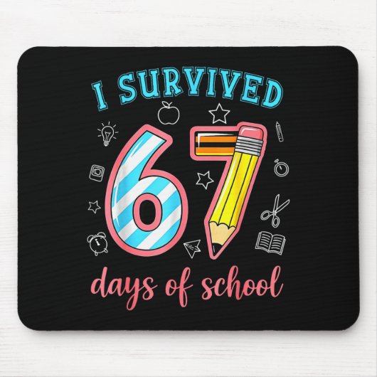 67日間の学校を生き延びたよ おもしろい67のミーム 先生 マウスパッド (正面)
