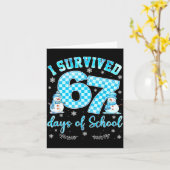 67日間の学校生活を乗り切った！おもしろ67のミームクリスマス カード (黄色い花)