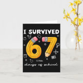 67日間の学校生活を乗り切った！おもしろ67のミーム教師 カード (黄色い花)