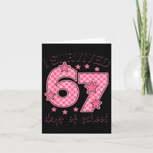 67日間の学校生活を乗り切った！おもしろ67ミーム教師 カード (正面)