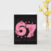 67日間の学校生活を乗り切った！おもしろ67ミーム教師 カード (黄色い花)