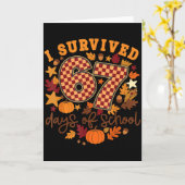 67日間の学校生活を乗り切った!ユーモアたっぷりの先生に感謝 カード (黄色い花)