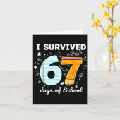 67日間の学校生活を乗り切った！教師あるある笑 カード (黄色い花)