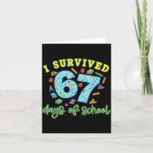 67日間の学校生活を乗り切った 笑える6 7 ミーム 先生 カード (正面)