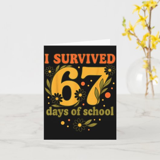 67日間の学校生活を乗り切った！面白い先生たち カード (黄色い花)