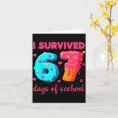 67日間の学校生活を乗り切った！面白い67のミーム教師 カード (黄色い花)