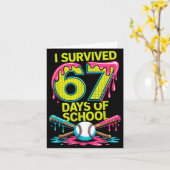 67日間の学校生活を生き抜いた！おもしろい67野球スライム カード (黄色い花)