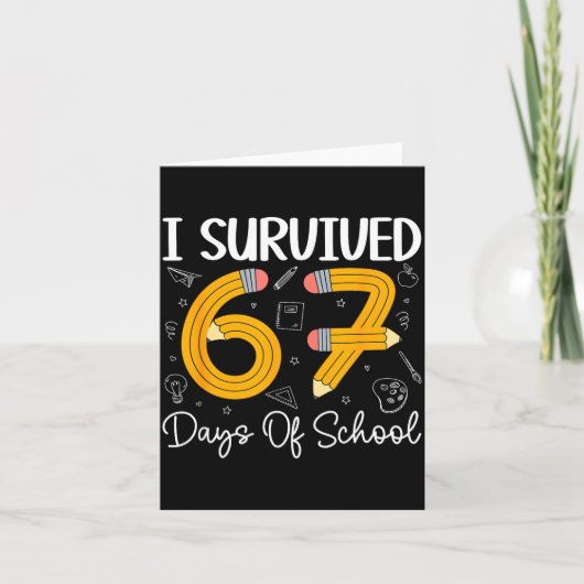 67日間の学校生活を生き抜いた！おもしろ67のミーム教師 カード (正面)