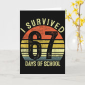 67日間の学校生活を生き抜いた 六七 6 7 先生 カード (黄色い花)