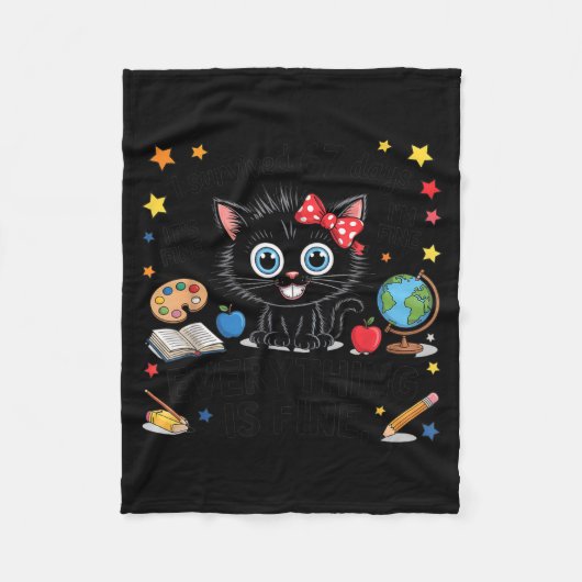 67日間の学校生活を生き抜いた 六七 6 7 先生 フリースブランケット (正面)