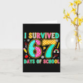 67日間の学校生活を生き抜いた！教師あるある笑 カード (黄色い花)