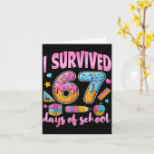 67日間の学校生活を生き抜いた！教師あるある面白ミーム カード (黄色い花)