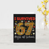 67日間の学校生活を生き抜いた！教師あるある面白ミーム カード (黄色い花)