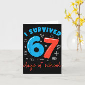 67日間の学校生活を生き抜いた 笑える6 7のミーム 先生 カード (黄色い花)
