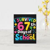 67日間の学校生活を生き抜いた！面白い67のミーム 学生 カード (黄色い花)