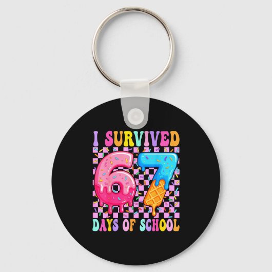 67日間の学校生活を生き抜いた 100日間の学校生活を生き抜いた教師と子供たち キーホルダー (正面)