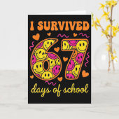 67日間の学校生活を生き抜いた 100日 Six Seven Br カード (黄色い花)