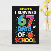 67日間の学校生活を生き抜いた Six Seven ミーム 私のために カード (黄色い花)