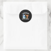 67日間学校に通ったよ おもしろいミーム 6 7 ラウンドシール (バッグ)