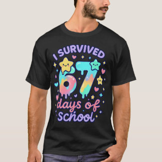 67日間学校に通ったよ おもしろステッカー 67人+先生+学生 Tシャツ