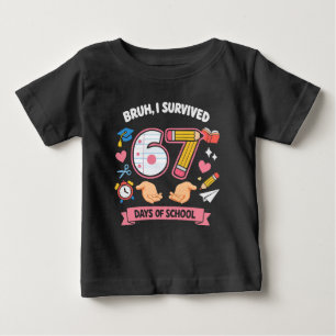 67日間学校を乗り切ったぞ ベビーTシャツ