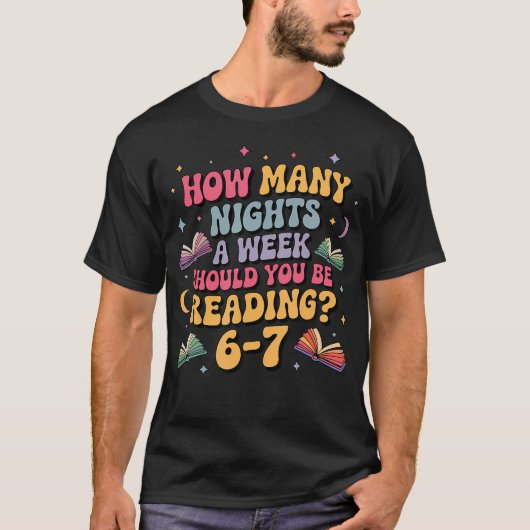 67晩読書するんだ メーム 先生シックスセブン Tシャツ (正面)