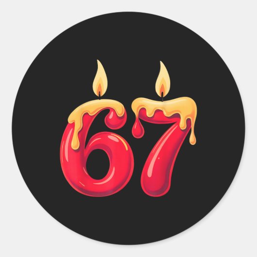 67本のクリスマスキャンドル ラウンドシール (正面)