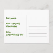 67歳の誕生日おめでとう:楽しいスターパターン、虹67、名前 ポストカード (裏面)