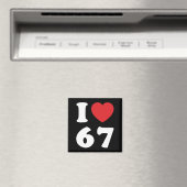 67歳の誕生日おめでとう!面白いミーム マグネット (インサイチュ (食洗機))