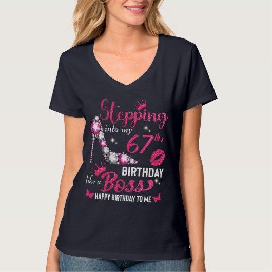 67歳の誕生日にボスのTシャツのように Tシャツ (正面)