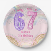 67歳の誕生日の紙皿 ペーパープレート (正面)
