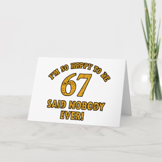 67歳の誕生日デザイン カード (正面)