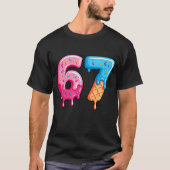 67歳の誕生日ドーナツとアイスクリームの数字 Tシャツ (正面)