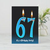 67歳の誕生日パーティー招待状 招待状 (スタンド正面)