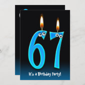 67歳の誕生日パーティー招待状 招待状 (正面/裏面)