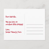 67歳の誕生日：楽しいハート柄、虹色67 ポストカード (裏面)