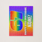 67歳の誕生日 — 色とりどりの虹のパターン「67」 ジグソーパズル (縦)