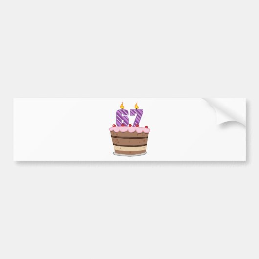 67歳オンお誕生日ケーキ バンパーステッカー (正面)