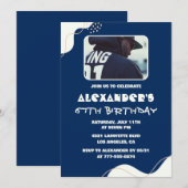 67歳シンプル招待状メンフォトネイビー 招待状 (正面/裏面)