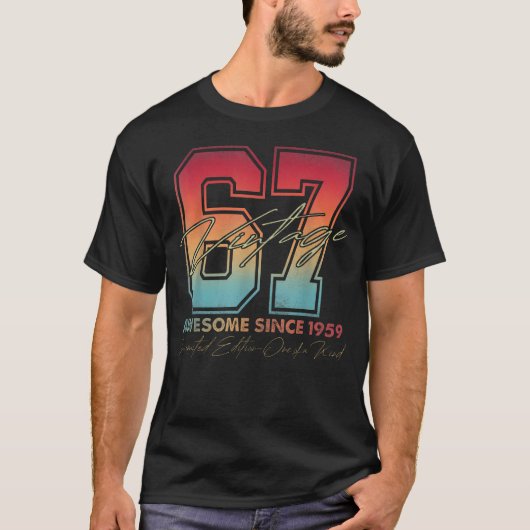 67歳 ビンテージ 1959 限定版 67周年 Tシャツ (正面)