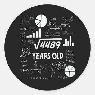 67歳Bday数学先生67番目の誕生日ギフト ラウンドシール